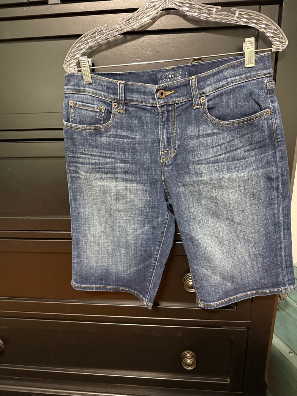 A: Lucky Brand Indigo Fade Denim Bermuda Shorts